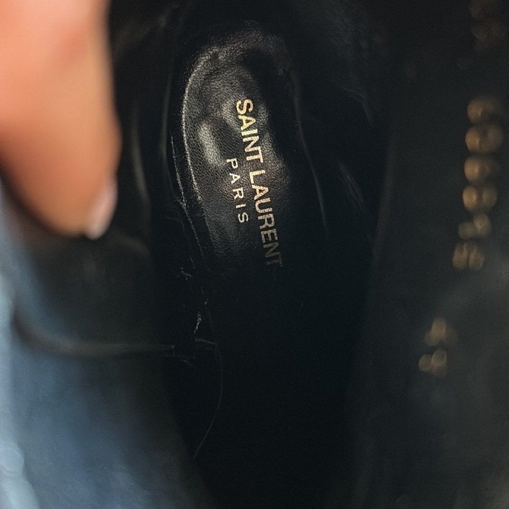 SAINT LAURENT SUEDE BLACK BOOTS - Picture 7 of 8